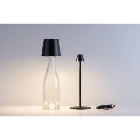 One Light Stem wiederaufladbarer LED-Lampenschirm schwarz