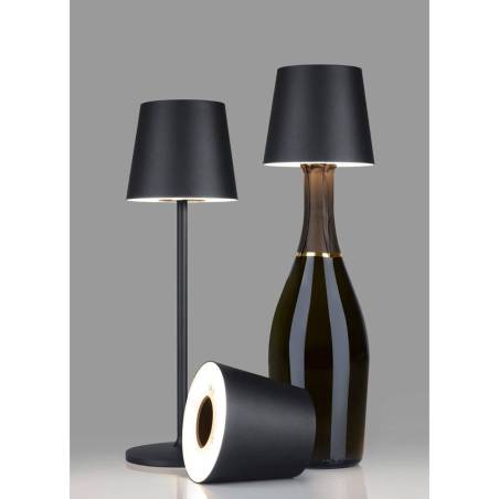 One Light Stem wiederaufladbarer LED-Lampenschirm schwarz