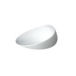 Organic Jomon L cup in matt white porcelain and glaze cm 18x14x9