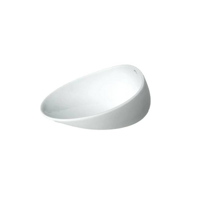 Coppetta Organic Jomon L in porcellana bianca matt e glaze cm 18x14x9
