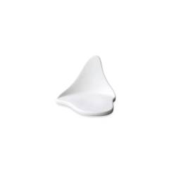 Organic Gochi Puppy appetizer saucer in matt white porcelain cm 10x9.5x7