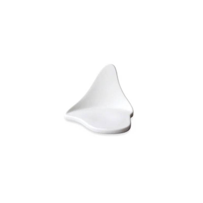 Organic Gochi Puppy appetizer saucer in matt white porcelain cm 10x9.5x7