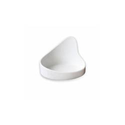 Organic Gochi Uncle appetizer saucer in matt white porcelain 14.5x9.2 cm
