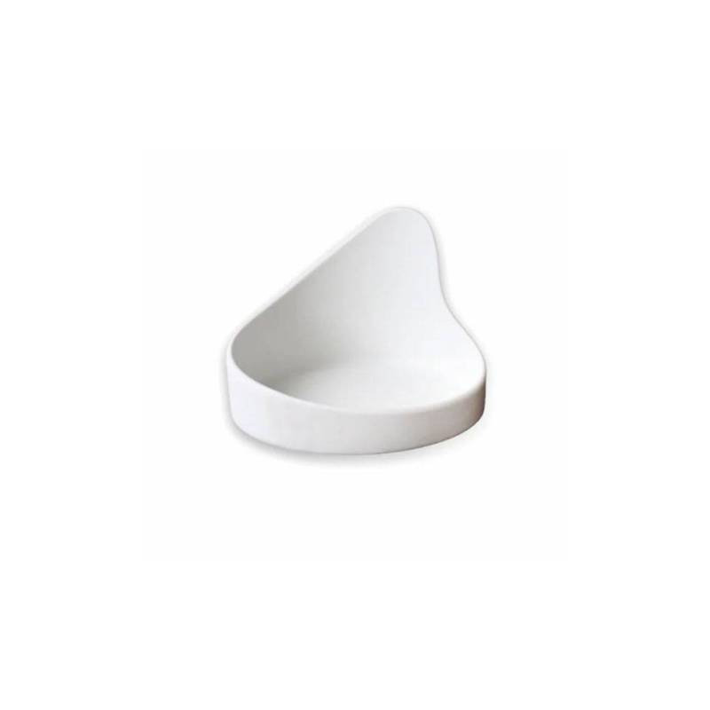 Organic Gochi Uncle appetizer saucer in matt white porcelain 14.5x9.2 cm