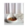 Organic Gochi Uncle appetizer saucer in matt white porcelain 14.5x9.2 cm