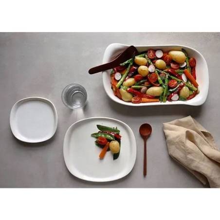 Naoto white porcelain flat plate cm 29x26.5x2.5