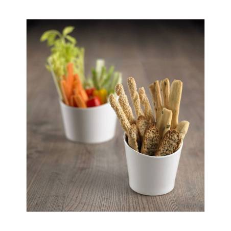 Bicchiere appetiser obliquo in melamina bianca cm 11
