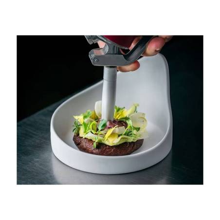 Bio Gochi Onkel Vorspeisenuntertasse aus mattweißem Porzellan 14,5x9,2 cm
