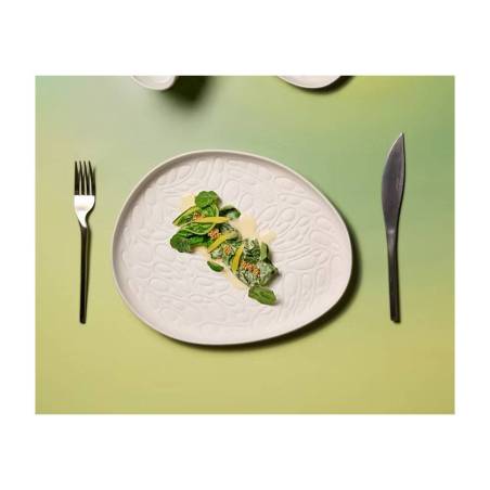 Organic Rex L white porcelain flat plate 29.5x24x2.5 cm