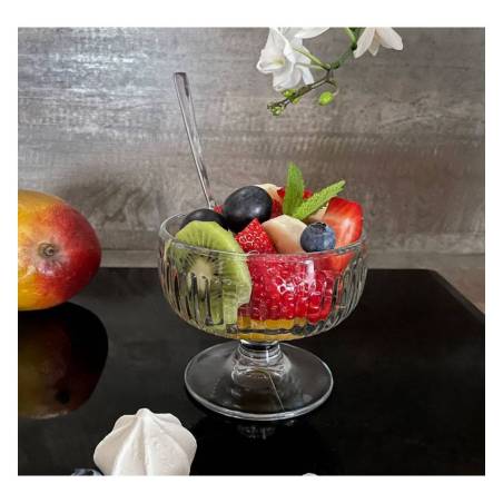Tahiti ice cream and fruit salad cup in glass cl 23