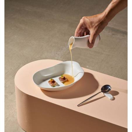 Porte-couverts en porcelaine blanche mate Jelly 6,5x2,5 cm