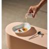 Porte-couverts en porcelaine blanche mate Jelly 6,5x2,5 cm