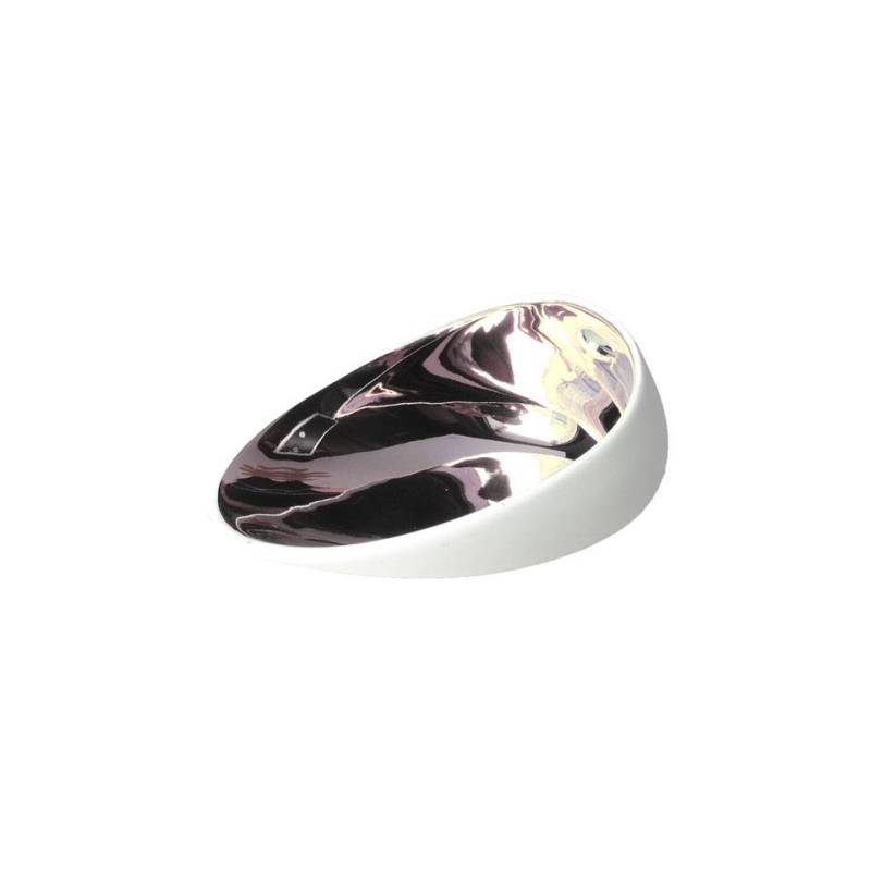 Coppetta Organic Jomon Mini Silver in porcellana bianca e argento cm 10x8x5