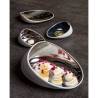 Coppetta Organic Jomon Mini Silver in porcellana bianca e argento cm 10x8x5