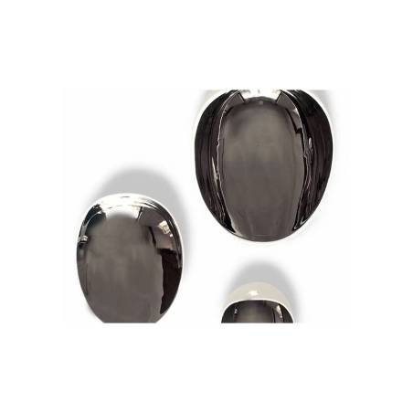 Coppetta Organic Jomon Mini Silver in porcellana bianca e argento cm 10x8x5