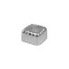 Square festooned aluminum pudding mold 7 cm