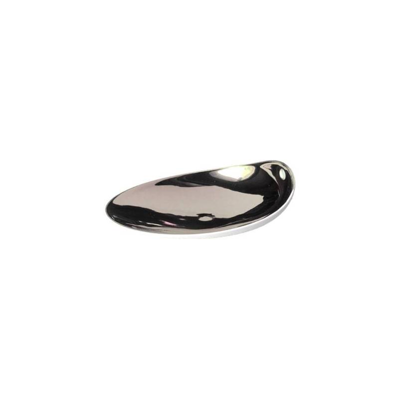 Coppetta Organic Jomon S Silver in porcellana bianca e argento cm 14x11x4