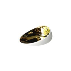 Coppetta Organic Jomon Mini Gold in porcellana bianca e oro cm 10x8x5