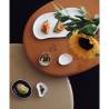 Coppetta Organic Jomon Mini Gold in porcellana bianca e oro cm 10x8x5