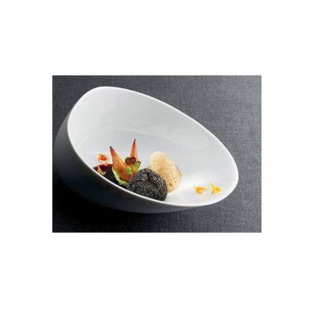 Coppetta Organic Jomon L in porcellana bianca matt e glaze cm 18x14x9