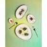 Plato llano Organic Rex L de porcelana blanca 29,5x24x2,5 cm