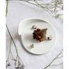 Gochi Dad round appetizer saucer in matt white porcelain 15.8x10.5 cm