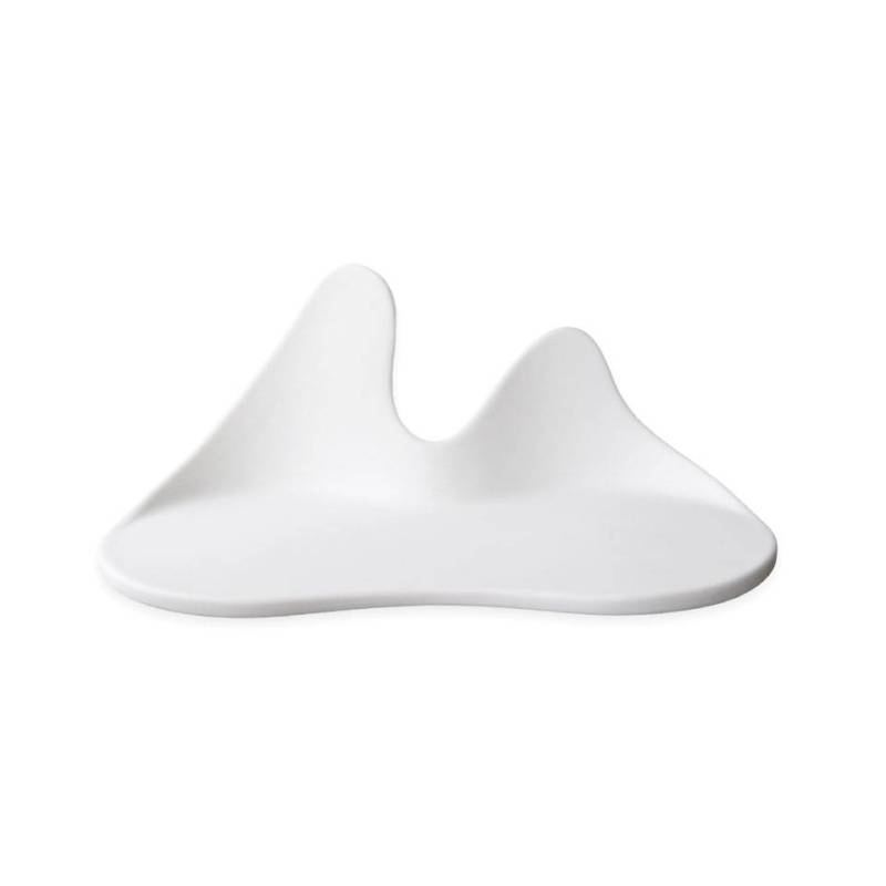 Bio-Gochi Twins Vorspeisenteller aus mattweißem Porzellan 24,5x12x9,7 cm