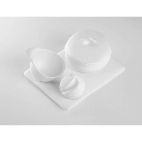 Coppetta Organic The Tablet in porcellana bianca matt cm 12x10x8,7