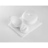 Coppetta Organic The Tablet in porcellana bianca matt cm 12x10x8,7
