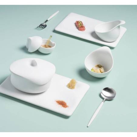 Coppetta Organic The Tablet in porcellana bianca matt cm 12x10x8,7