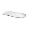 Organic Jelly oval plate in matt white porcelain 37.5x19x2 cm