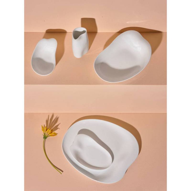Coppetta Organic Jelly in porcellana bianca matt cm 14x9x4,5