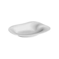 Piatto fondo Organic Jelly in porcellana bianca matt cm 25,5x21,5x5,5