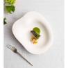 Organic Jelly bottom plate in matt white porcelain cm 25.5x21.5x5.5
