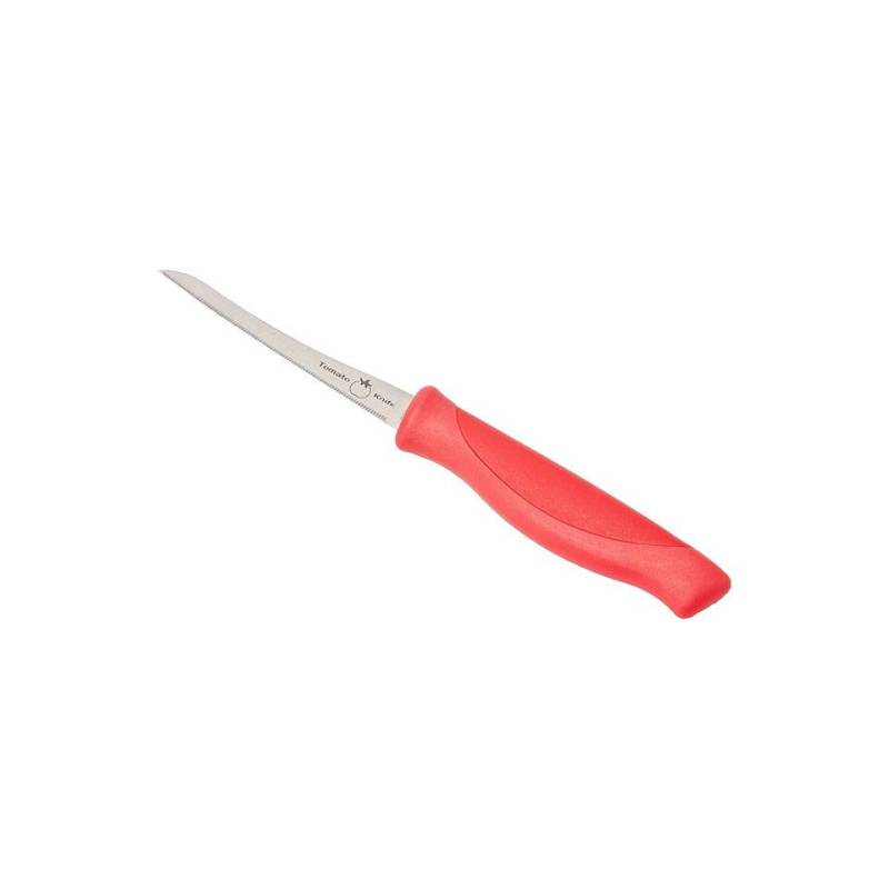 Stainless steel and red abs tomato serrated knife cm 22