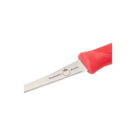 Stainless steel and red abs tomato serrated knife cm 22