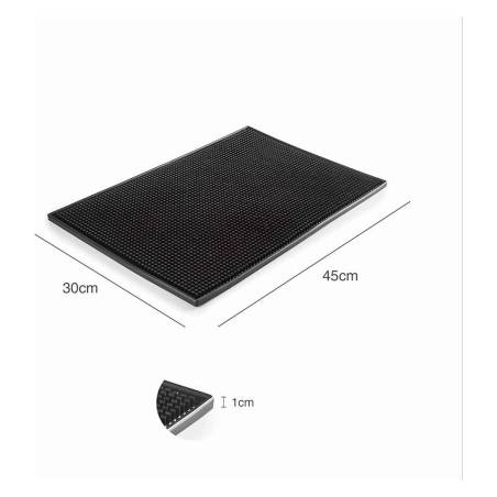 Tapis de bar en pvc noir 45x30x0,8 cm
