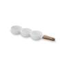 White porcelain 3-compartment appetizer dish with wooden handle cm 38.5x10x4.8