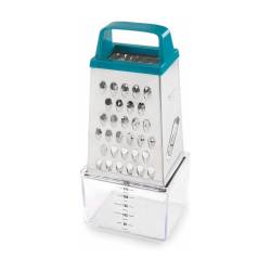 Grattugia 4 facce con contenitore in acciaio inox e plastica