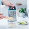 4-sided grater with stainless steel and plastic container