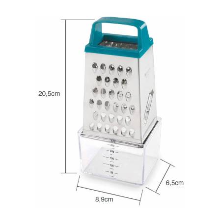Grattugia 4 facce con contenitore in acciaio inox e plastica