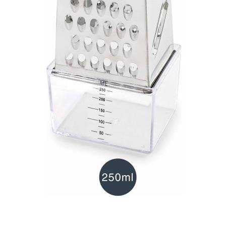 Grattugia 4 facce con contenitore in acciaio inox e plastica