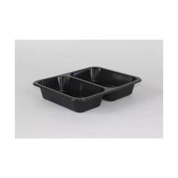 Contenitore 2 scomparti Maptipack in polipropilene nero cm 22,5x17,5x3,8