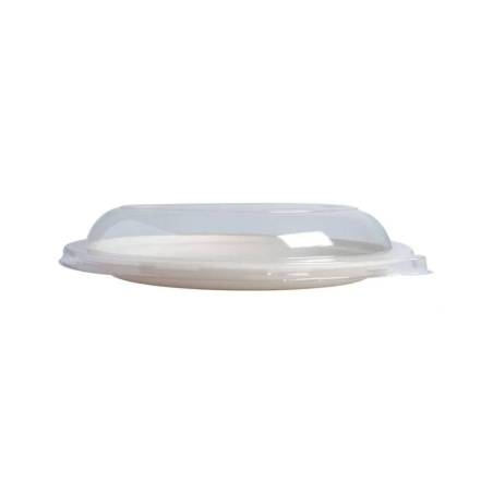 Assiette plate en pulpe de cellulose avec couvercle en pet cm 25