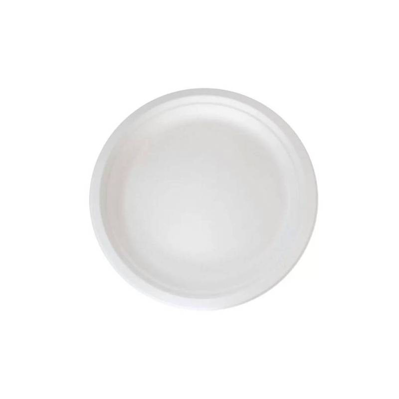 Assiette plate en pulpe de cellulose avec couvercle en pet cm 25