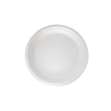 Assiette plate en pulpe de cellulose avec couvercle en pet cm 25