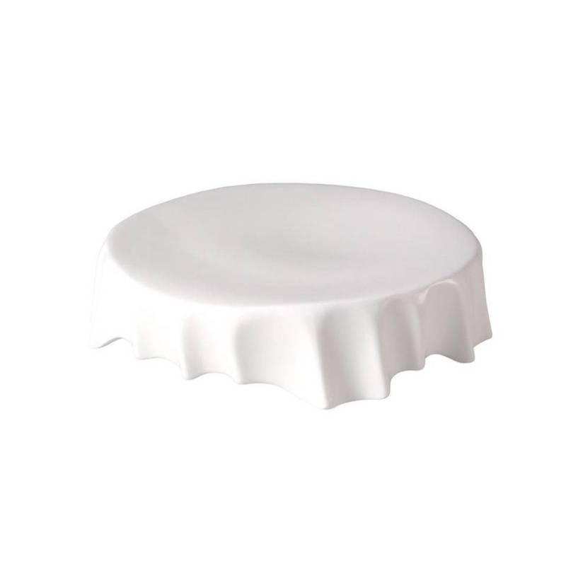 White porcelain pleated round podium riser cm 18