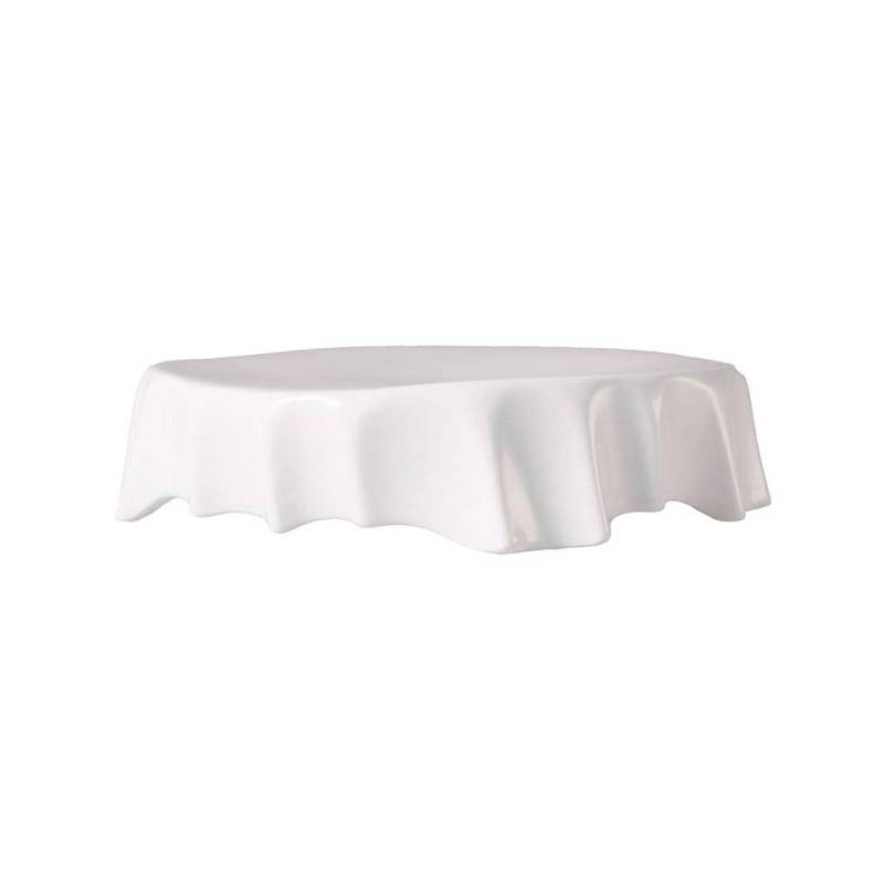 Porte-gâteau rond en porcelaine blanche plissée 18 cm