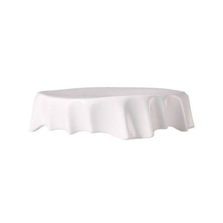 Porte-gâteau rond en porcelaine blanche plissée 18 cm