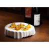 Porte-gâteau rond en porcelaine blanche plissée 18 cm